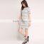 New Design Front Double Pocket and Back Zip Fastening Short Sleeve Lady Casual Dress