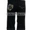 New fashion design golden button corduroy embroidered shorts/pants with folded hem