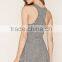 Plain Vest Dress With Racer Back Grey Blank Sleeveless Baseball Mini Dress Skater Dress With Your Own Label