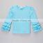 Family Clothing Sets Autumn Long Sleeve Child Outfit Boutique Cotton Blue Ruffle Sets