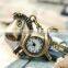 Cute Horse Pocket Watch With Chain Bronze Tone Necklace Watch