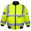 Hi Vis Yellow/Navy 210D Nylon PU Winter Coated Jacket With Padded