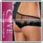2015 Cheap price women underwear Paypal accepted black mesh lace trim spandex sex women panty