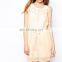 CHEFON Trim belted mexican embroidered dress