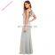 Sleeveless Deep V neck ruffle design women evening dresses gown