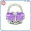 Zinc alloy 3d handbag soft enamel folding bag hanger with chain