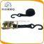 black webbing ratchet strap with s hook