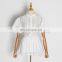 TWOTWINSTYLE Chiffon Patchwork Embroidery Lapel Collar Lantern Sleeve High Waist Loose Slim Shirt Female