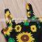 Kids Clothing Sets Summer Baby Girl Clothing Sunflower Tops & Plaid Skirts & Headband 3PCS for 1-5T