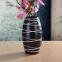 Matte Glaze Large White Stripe Sculpture Jingdezhen Ceramic Vase Decoration For Grow Fresh Flowers