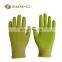 Sunnyhope cheap safety work gloves floral PU coated smooth gloves13 gauge knitted liner