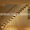 USA Australian Canadian Standard Staircase Modern Interior Wood Staircase Straight LED Light Stairs Design