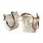 Zipper Shopping Canvas Shoulder Portable Letter Pattern Bag for Womens
