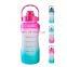 hot selling bpa free plastic eco friendly gym outdoor anti slip fitness water bottle sport with motivational time marker