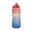Large Half Gallon/64OZ Motivational Water Bottle with Paracord Handle & Removable Straw - BPA Free Leakproof Water Jug