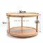 2-Tier Bamboo Lazy Susan Turntable Kitchen Spice Rack Organizer Makeup Organizer