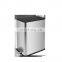 6L Indoor rectangular garbage bin home and office stainless steel recycling foot pedal bin