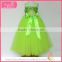 Bright green viridity puffy light dress tulle skirt children frocks designs