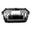 RS1style racing car grills ABS honeycomb front bumper grille for Audi A1 S1  glossy black grill 2016-2018