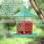 Hexagon Pavilion Designed Garden Plastic Transparent  Hanging Bird Feeder for Mixed Seeds