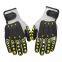 Anti Cut and Impact HPPE Liner Nitrile Sandy Coated TPR Anti Vibration Gloves For Women