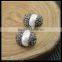 LFD-0053B Wholesale Pave Rhinestone Crystal Beads White Shell Connectors Bead Jewelry Making