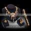Chunky European Drop Charm 18K Pendant Design Austrian Crystal 4PCs Jewelry Set