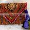 Multi color hand embroidered banjara bag sling bags with colorful pompom tassels Ibiza bag ibiza style