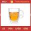 Best price products double wall glass coffee mug with handle