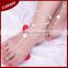 New arrival women's elegant elastic pearl foot jewelry anklets/