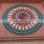 round mandala peocock prints bedthrows