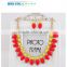 Fashion fluorescence color Water Drop Beads Bib Necklace Candy Resin beads Necklace