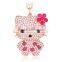 Wholesale New Design Fashion Hot Mini Kitty Cat Crystal Rhinestone Metal Keychain Tourist Souvenirs Keychain KC11675
