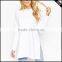 fashion vent on both sides t-shirt women long sleeves with chite t-shirt for fat people