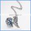 Angel Wing Peace Symbol Metal Cage Chime Box Musical Sound Bell Ball Pendant Pregnancy Necklaces For Mother And Baby BAC-M052