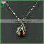 China wholesale garnet zircon jewelry 925 sterling silver teardrop cz stone pendant necklace