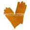 yellow cow skin full leather working glove