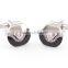 Mother of Pearl Crystal Round Cufflinks