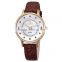 2016 fancy leather strap rose gold women watches