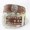 Western cowgirl belts with clear rhinetone