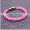 Hot Sale Nylon Mesh Pipe PU Bracelet With Crystal