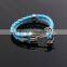 Stainless Steel Leather Anchor Bracelet For Men