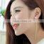 925 Sterling Silver fashion Seashell Pearl Anti allergy Line Threader Earrings