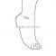 New Arrival Silver Plated Zinc Alloy Diamond Handcuffs Anklet Ankle Bracelet