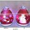 Hand Painted Glass Christmas item with LED Light RED