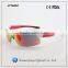 outdoor cycling sports sunglasses with red revo lens