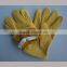 Gold unlined cow grain leather driver gloves working gloves