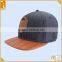 6 panels leather flat bill custom snapback baseball caps