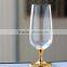 Glassware supply fashion innovative funny beer glass cheap handmade lead free clear crystal beer glass gold rim drinking gold