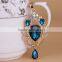 Blue Magnifying Glass Teardrop Pendant Necklace Dz-0027